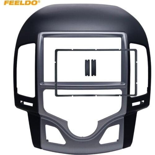 FEELDO Car 2Din DVD Radio Stereo Fascia Frame for Hyundai I-30 2009 Auto AC LHD Korean Face Panel Dash Trim Kit #AM5142