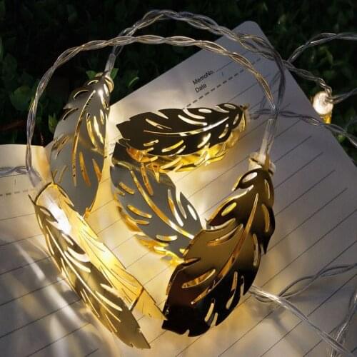 1.5M 3M LED Golden Feather String Light Plume Fairy Light For Home Bedroom Wedding Party Christmas Tree Decor Holiday Lighting