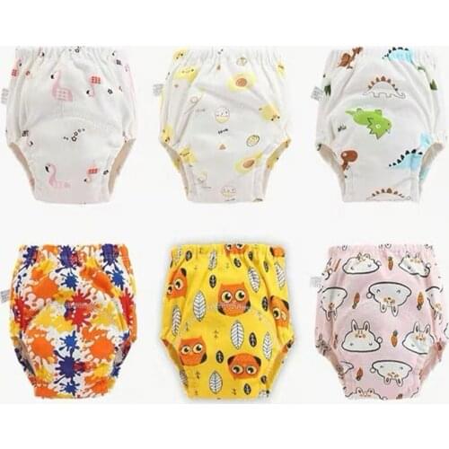 25pc/Lot Waterproof Cloth Diapers Reusable Toolder Nappies Diaper Baby Underwear Baby Cotton Training Pants Panties
