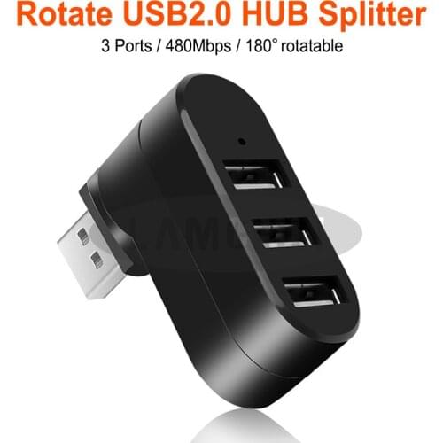 High Speed USB HUB Rotatable 3 Ports USB Multiple HUB 2.0 USB Adapter For Notebook Computer Hub USB Multiple Port Adapter