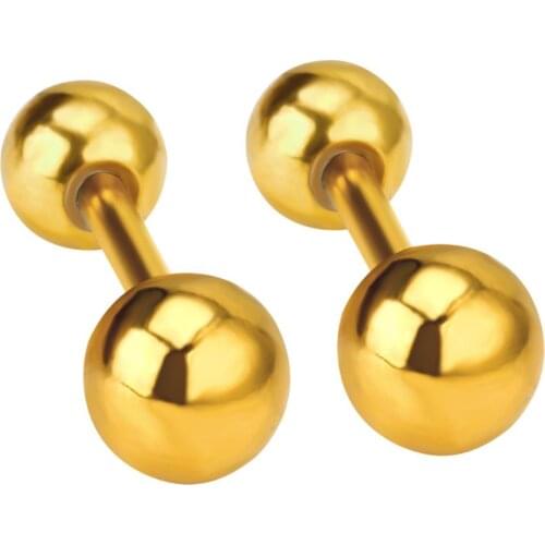 LUXUKISSKIDS Balls Gold Color Piercing Earrings For Women Kids Stud Earrings Men Jewelry Earings pendientes
