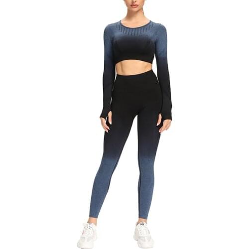 LANTECH Women Sports Suits Yoga Sets Gym Fitness Pants Sportswear Leggings Shirt Exercise Sports Active Tops Clothes Squat