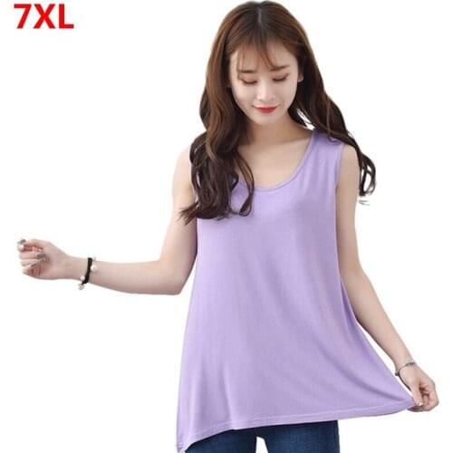 Tega big size XL summer outer vest female suspender sleeveless top was thin plus size loose base shirt 7XL 6XL 5XL