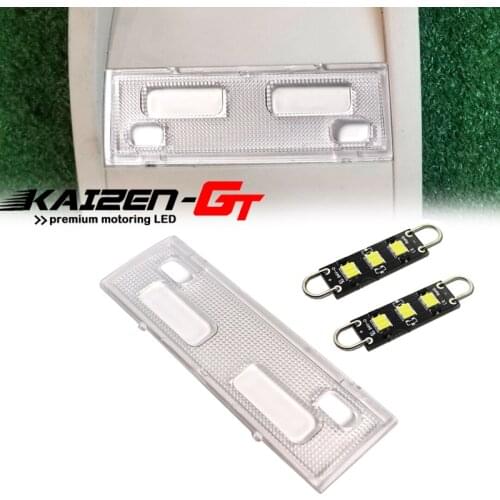 1PC Overhead Dome Light Cover w/ 2pcs White LED Bulb For Chevrolet Tahoe Suburban Silverado Avalanche, For Cadillac Escalade ESV