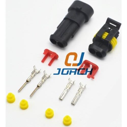 2 Pin Way Sealed Waterproof Electrical Wire Connector Plug Set male female 282080-1 282104-1 with auto connectors pins