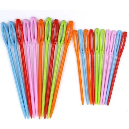 20Pcs/set Plastic Wool Knitting Needles Seam Cross-Stitch Sewing Needlework Sweater DIY Needles 7cm/9.2cm Fabric tools tailoring