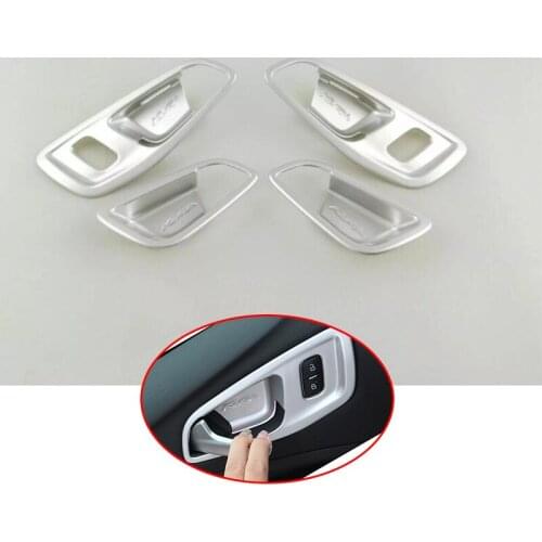 4pcs/set ABS Chrome Interior Inner Door Bowl Cover Trim Surround Doors Handle Frame Garnish Fit For Ford Escape Kuga 2013 - 2017