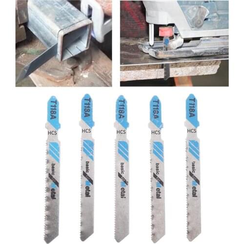 5 Pcs HCS T118A Jig Saw Blades Wood Metal Fast Cutting Reciprocating Saw Blade