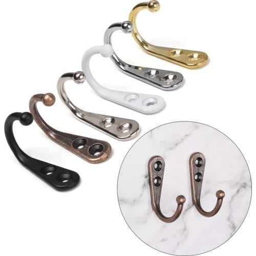 Fashion 5PCS Cloth Hook Hangers Vintage Bronze Wall Hook Coat Bag Hat Hanger Single Prong Hooks Hangers Home Save Room Organizer