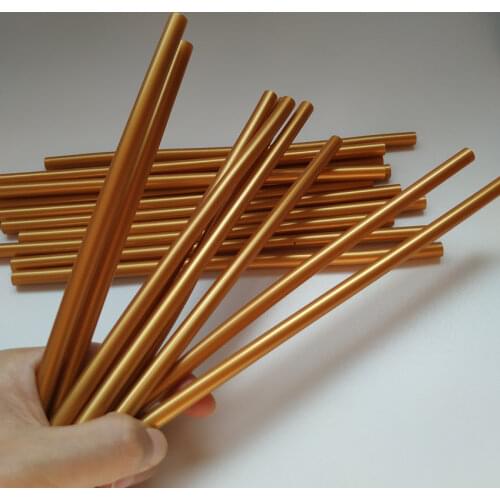 50Pcs Pure Gold Hot Melt Adhesive Stick Metallic Golden Paint Wax Seal Professional For Electric Glue Gun Craft Repairs 7x200mm
