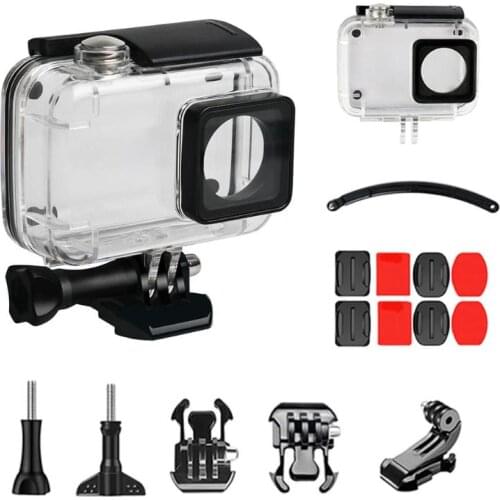 Action Video Cameras Accessories Waterproof Case Helmet Bending Self-timer Rod Set for Xiaomi Yi 4K for chest belt/helmet base