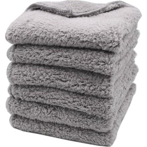 AU05 -6PCS 500GSM 40X40Cm Super Thick Plush Edgeless Microfiber Towels Car Care Cleaning Cloths Microfibre Polishing Detailing D