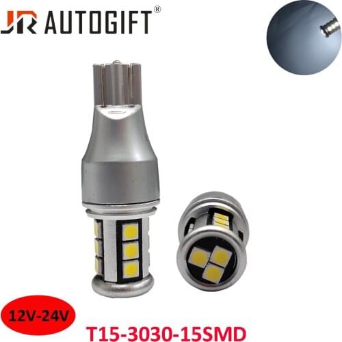 20PCS Car styling W16W LED 912 921 T15 LED Bulbs 15SMD 3030 Chip Lamp Car Backup Reverse Lights Super Bright 6000K 12V Auto Lamp