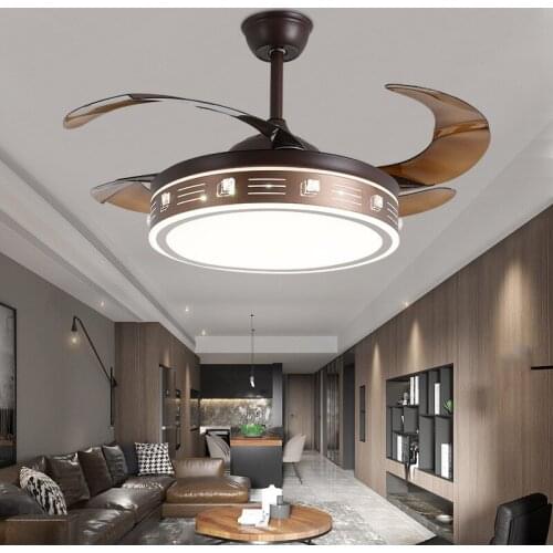 Silent Invisible Fan Lamp Modern Simple Dining Room Bedroom Ceiling Fan Lamp For Living Room Lighting
