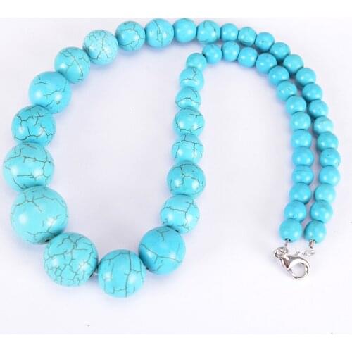 2019 Natural Gem Stone Beads White Red Green Howlite Men Necklaces Pendants Reiki Healing Bohemian Boho Fashion Jewelry T026