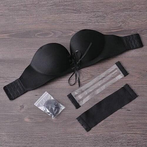 Sexy Women Bras Push Up Bras Invisible Strapless Lace Up Bralette Seamless Bras Women Underwear 1/2 Cup