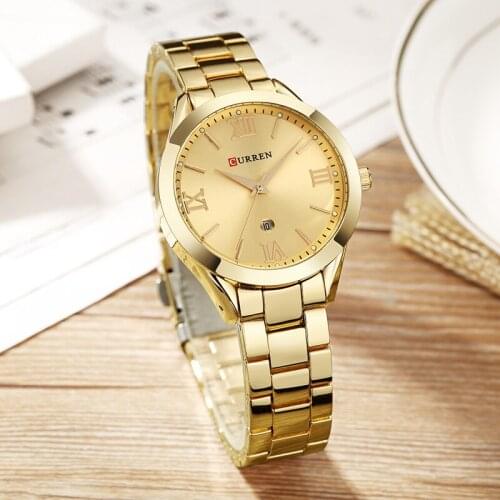 2018 CURREN Brand Gold Watch Women Watches Ladies Creative Steel Womens Bracelet Watches Female Relogio Feminino Montre Femme
