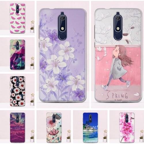 For Nokia 5.1 Case Cover 5.5" Soft TPU For Nokia 5.1 Phone Case Print Painted Cover Funda For nokia 5.1 Case Silicone Coque Capa