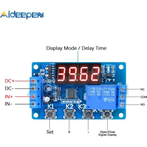 DC 5V/12V/24V 10A LED Digital Delay Relay Module Multifunction Trigger Time Circuit Timer Control Cycle Switch For Pumps Motor