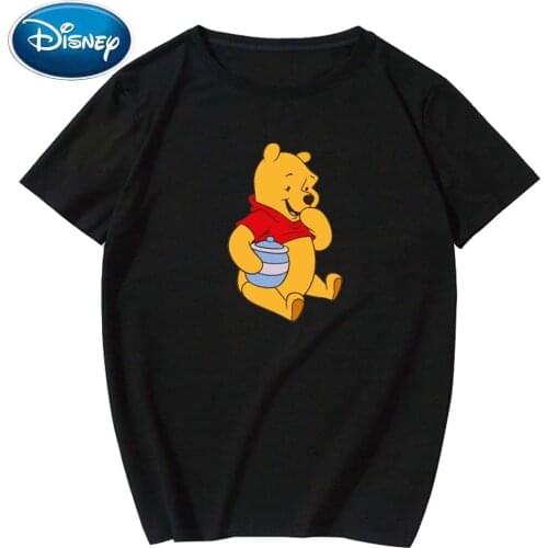 Disney Fashion Winnie the Pooh Bear Cartoon Print Couples Unisex Women T-Shirt O-Neck Pullover Short Sleeve Tee Tops 12 Colors