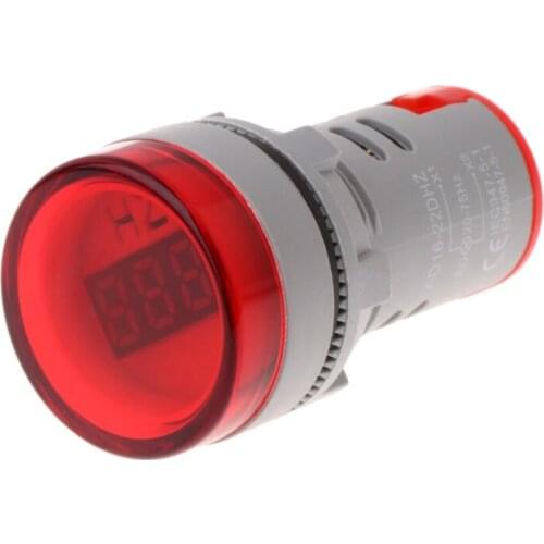 22mm LED Digital Display Electricity Hertz AC Frequency Meter Indicator Signal Lamp Lights Tester Combo Measuring 20-75Hz W315