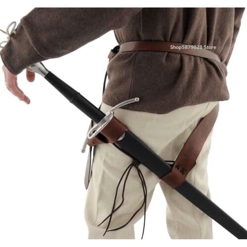 Medieval Wizard Witch Sorcerer Magic Wand Holster Harness Baldric Sheath Leather Hip Stick Holder Belt Witcher Cosplay Costume