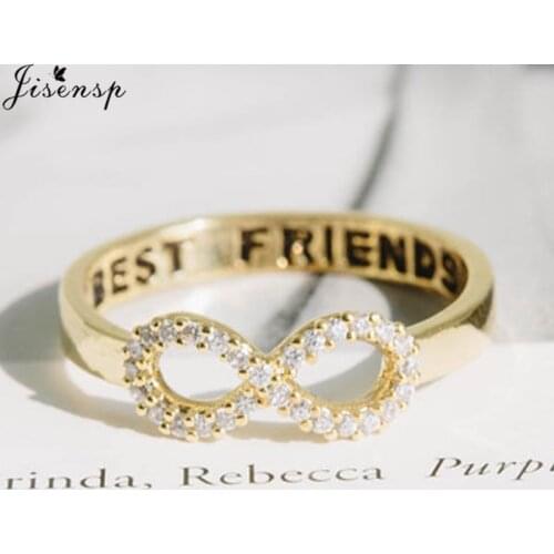 Classic Infinity Love Rings for Women Girls Elegant Crystal Number 8 Letter Best Friend Finger Ring Fashion Jewelry BFF Gift