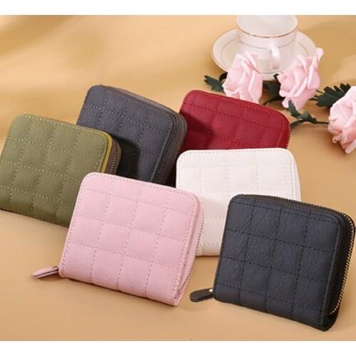 Wallets for Women Luxury Designer Fashion Short Embroidered Clutch Bag PU Solid Color Female Card Bag Coin Purse