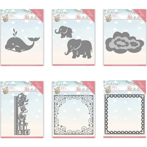 Piggy Craft metal cutting dies cut die mold Clouds stars frame baby animal Scrapbook paper craft knife mould blade punch stencil