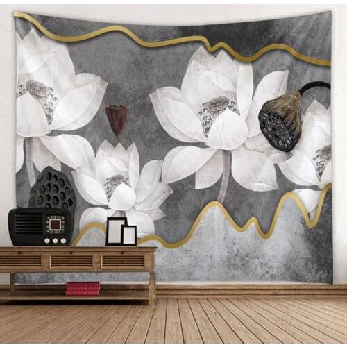 Landscape Floral Print Tapestry Simplify Tapestries Wall Hanging Flower Psychedelic Pattern For Home Decor Living Room Bedroom