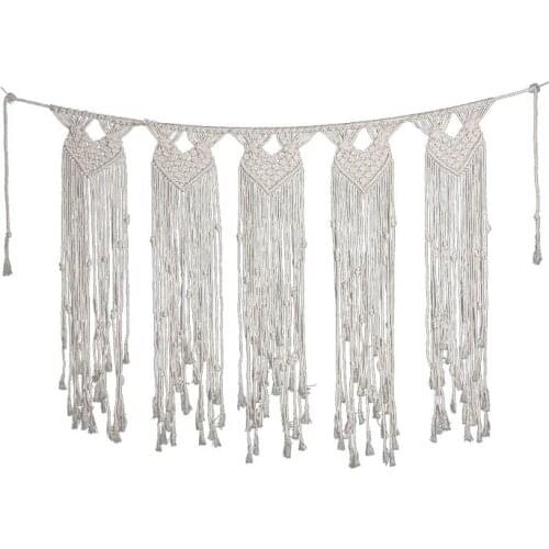 Handmade Wall Hanging Tapestry Bohemian Macrame Wedding Party Backdrop Best Gift for Living Room Bedroom Wall Decor 7088