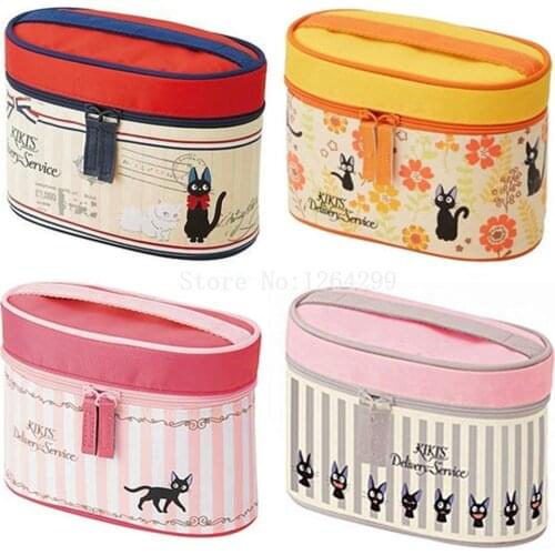 New Fashion Kawaii Anime Kikis Delivery Service Small Portable Oxford Lunch Bags Girls Make up Cosmetic Bag Case for Children