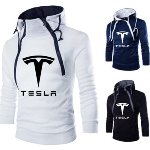 2021 Spring Autumn New Men Hoodies Tesla Car Logo Print Sweatshirt Double strand Men Hoodie harajuku Casual Hoody tracksuit