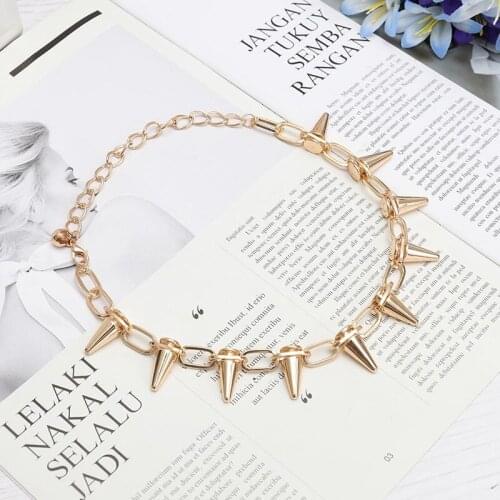 New Rivets Chokers Punk Goth Handmade CCB Material Choker Necklace Spike Rivet Necklace Rock Gothic Chokers