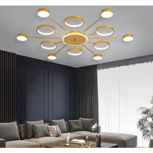 New bedroom LED ceiling lamp modern living room chandelier room lamp square round LED lamp villa hotel lamp factory direct sales