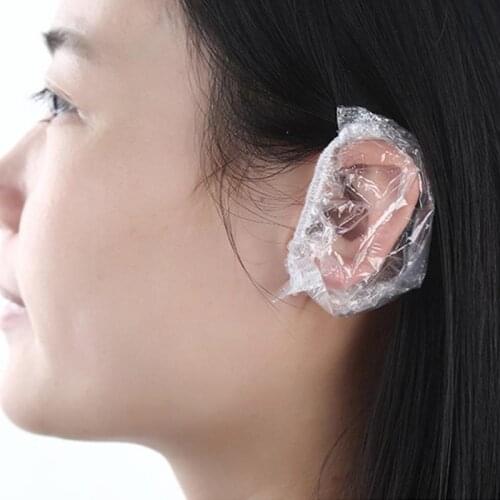 Shower Ear Cover Disposable Clear Caps Water Protector Hair Salon Shampoo RE3D Shower Bathroom Products Household Merchandises