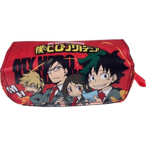 Anime Japanese Cartoon My Hero Academia Pencil Bags Make Up Case For Women With Handle