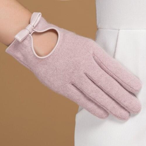 NH Winter Wool Cashmere Gloves for Women Fall New Fashion Brand Black Warm Soft Driving Gloves 3-Style 4-Color Mittens