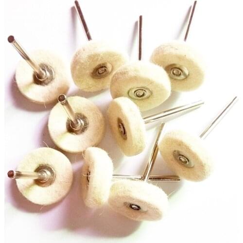 10pcs Wool Polishing wheels Head Buffing Grinding Jewelry Precious Felt Fits Dremel Rotary Tool Accessories Metals abrasiv pad