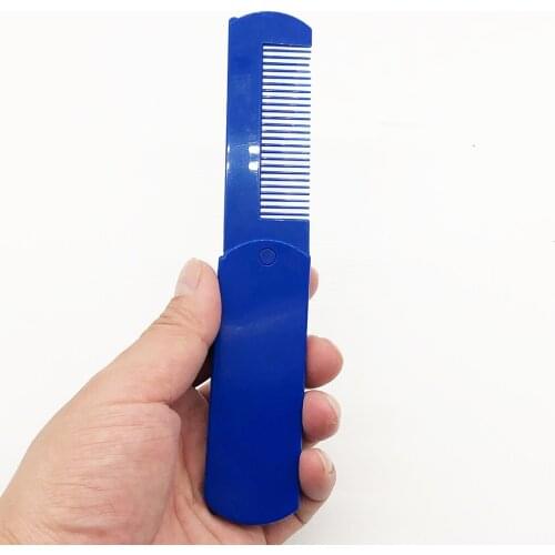 Portable Travel Folding Beard Comb W/Makeup Mirror For Mens Shaving