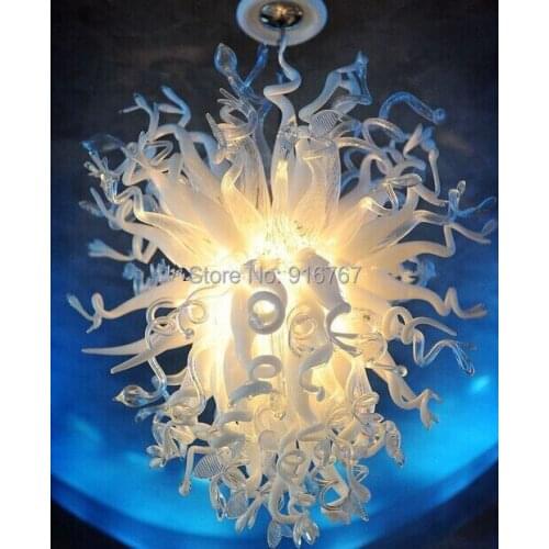Promotion UL/CE 110v/220v LED Mouth Blown Murano Art Pure Whiteness Glass Lighting Kitchen Pendant