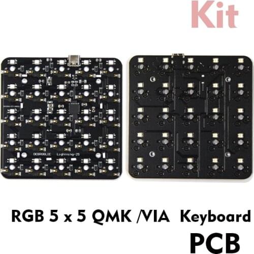 VIA Keyboard Macro Programming 25 Key 5*5 RGB Light Hot swap Slot Keyboard Mechanical PCB Support Cherry Gateron