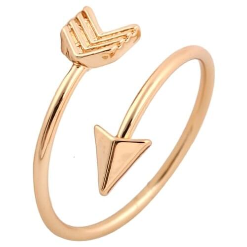 Shuangshuo 2017 Fashion New Arrival Gold Ring Vintage Jewelry Ring Adjustable Brass Small Arrow Rings for Women wedding Rings