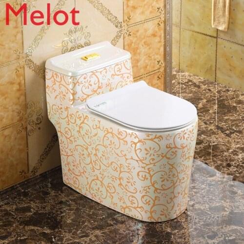 Golden toilet creative colorful pump color toilet anti-odor ceramic toilet water-saving siphon ultra-vortex