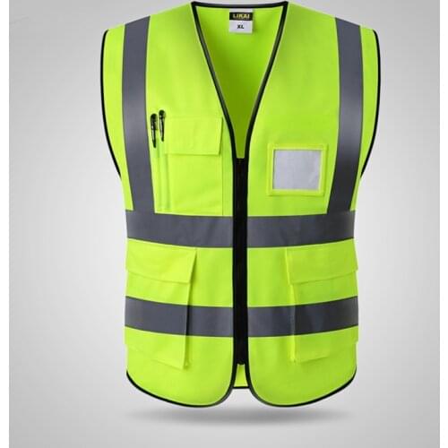 High Visibility Reflective Vest Working Clothes Motorcycle Cycling Sports Outdoor Reflective Safety Clothing Jacket #002