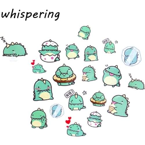 Fresh-Dragon Kawaii Little Dinosaur Sticker DIY Diary Scrapbook Decoration PVC Student Stationery Decoration Sticker Toy