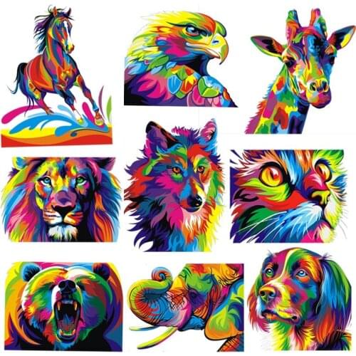 Cute Animals Thermal Stickers On T-shirt DIY A-levels Iron On Transfer For Clothing Beautiful Design On Clothes Patch Decoration