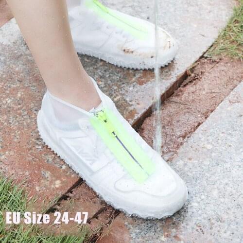 Waterproof Woman Silicone Shoe Protector Rain Plus Size 24-47 Men Women Kids Reusable Water Shoes Washable Silicone Shoe Covers