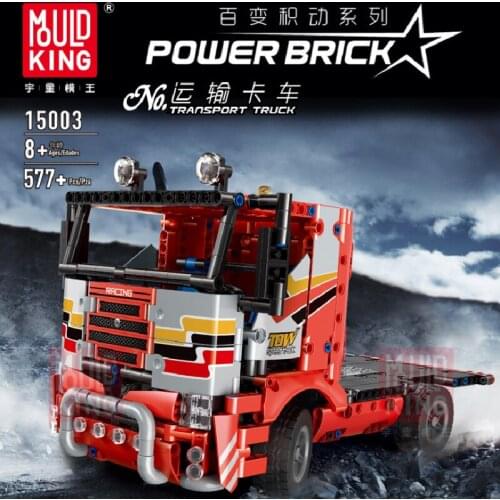 MOULD KING MOC High-Tech Transport Truck Remote Control Car Building Blocks Stacking Bricks Kids Educational Toys Christmas Gift