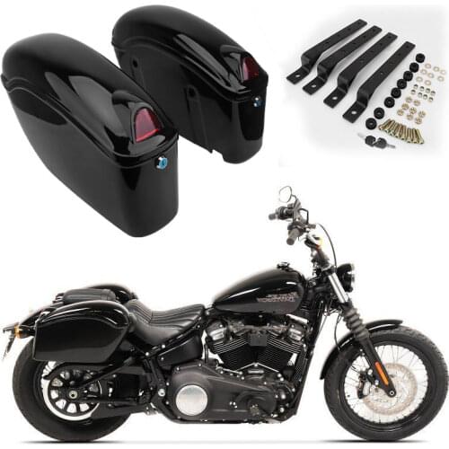 Rear Luggage Box Side Pannier Tail Case Mount Bracket LED Indicator Light Moto Saddlebag Tool Bag For Harley Honda Yamaha